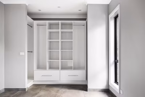 bluegum-granny-Flat-sydney-custom-design-walk-in-wardrobe-master-bedroom-white-polytec-quality-floor-tiles-led-downlights