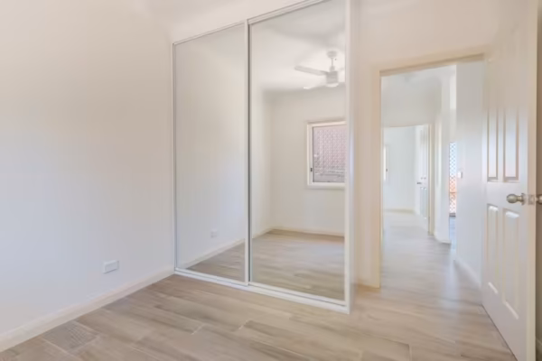 granny-flat-blue-gum-design-sydney-two-bedroom-floor-tiles-custom-wardrobe-ceiling-white-fan